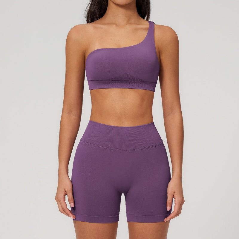 Sienna One-Shoulder Sculpt Biker Set