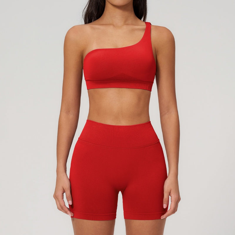 Sienna One-Shoulder Sculpt Biker Set