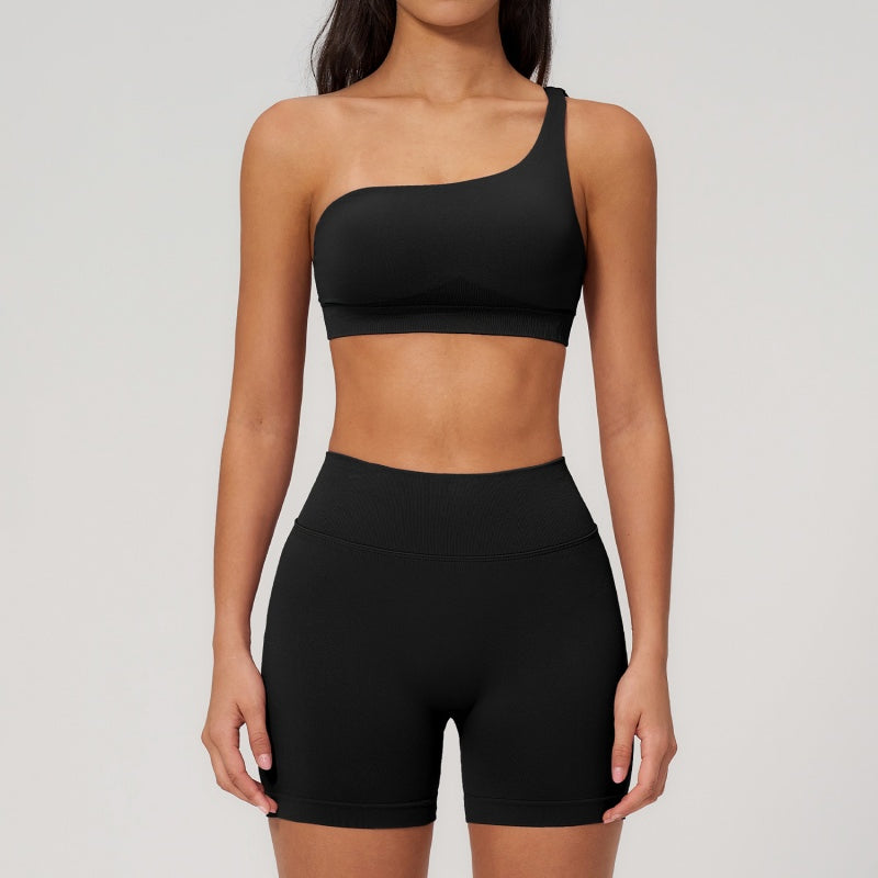 Sienna One-Shoulder Sculpt Biker Set