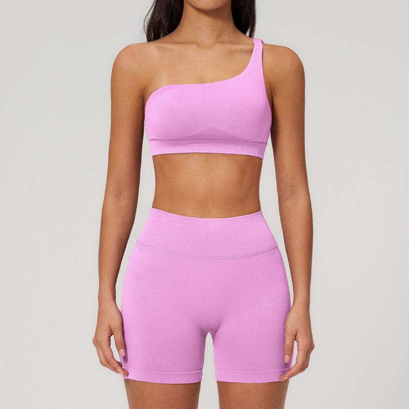 Sienna One-Shoulder Sculpt Biker Set