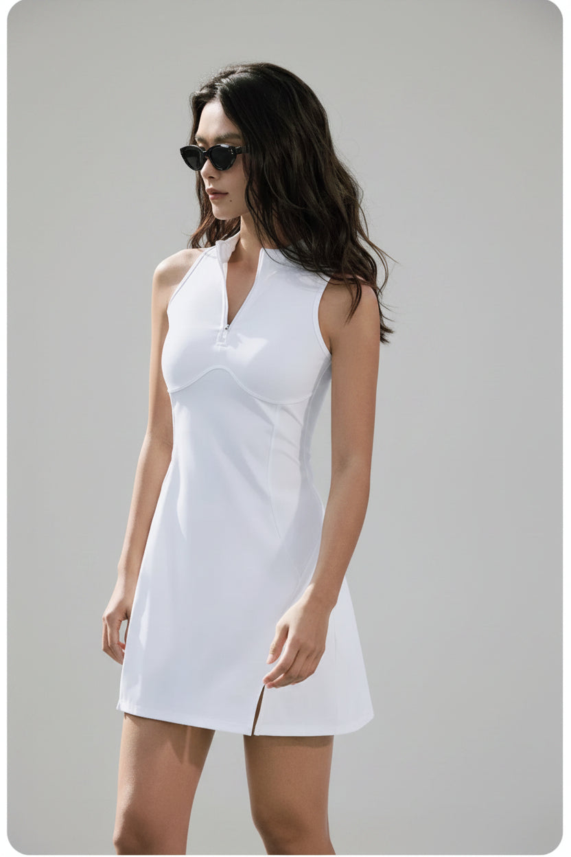 Velix Zip Neck Court Dress