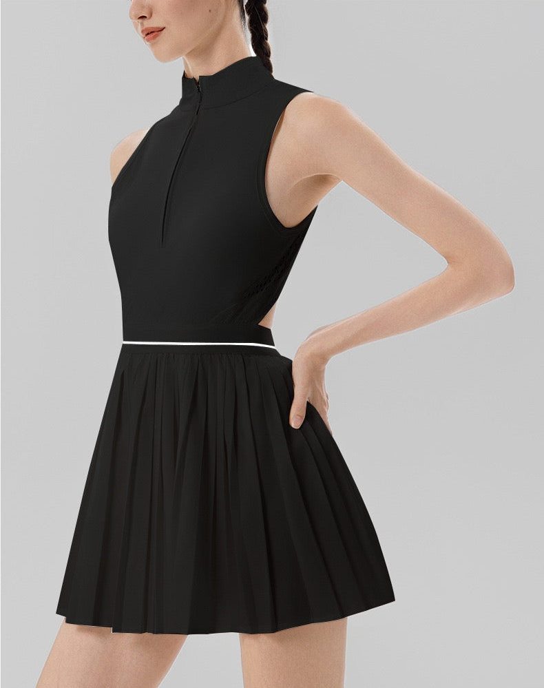 Velocity Pleated Court Dress