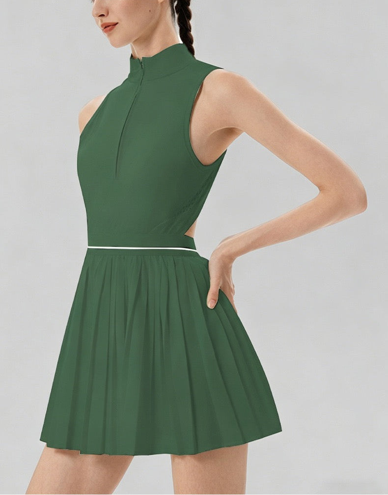 Velocity Pleated Court Dress