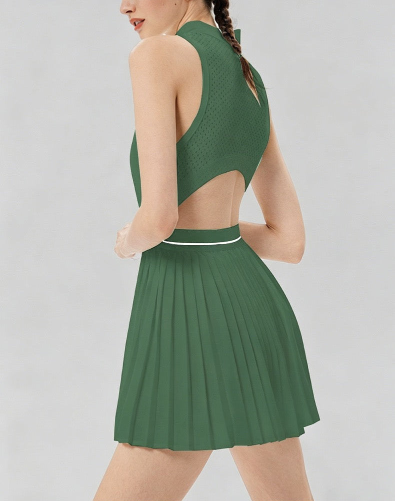 Velocity Pleated Court Dress