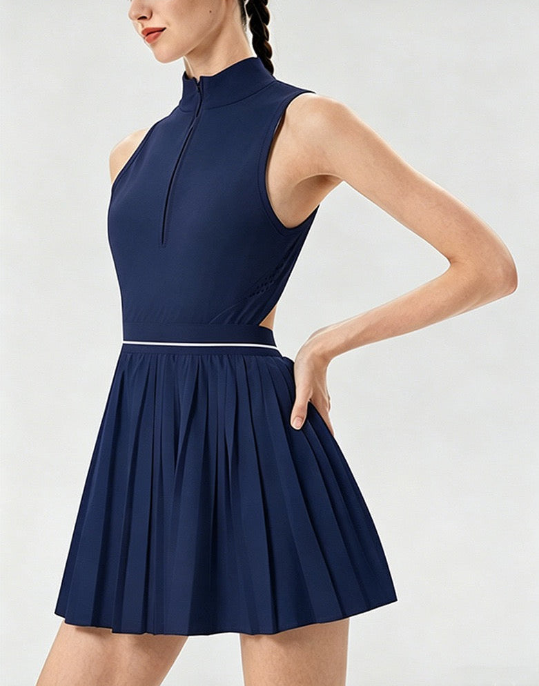 Velocity Pleated Court Dress