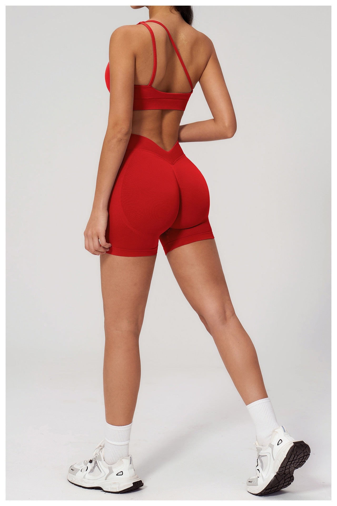 Sienna One-Shoulder Sculpt Biker Set