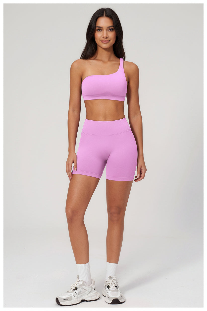 Sienna One-Shoulder Sculpt Biker Set