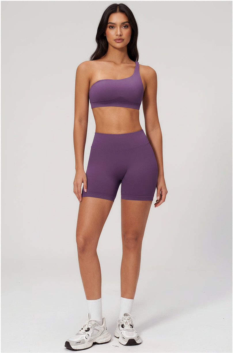 Sienna One-Shoulder Sculpt Biker Set