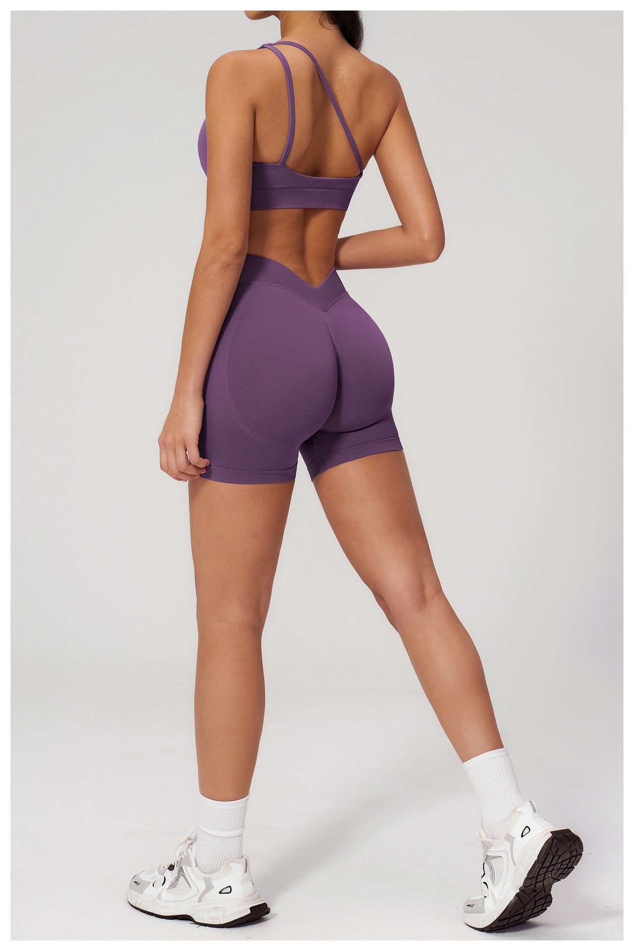 Sienna One-Shoulder Sculpt Biker Set