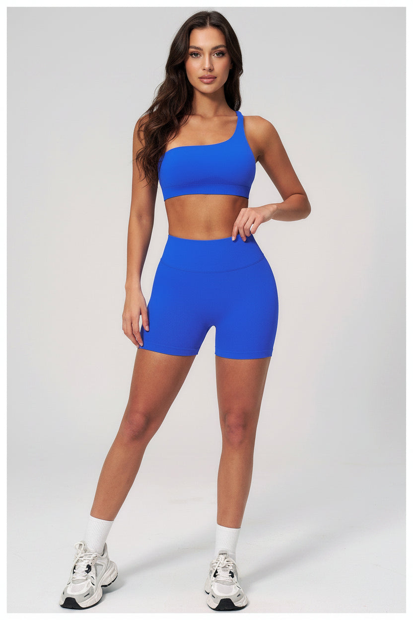 Sienna One-Shoulder Sculpt Biker Set