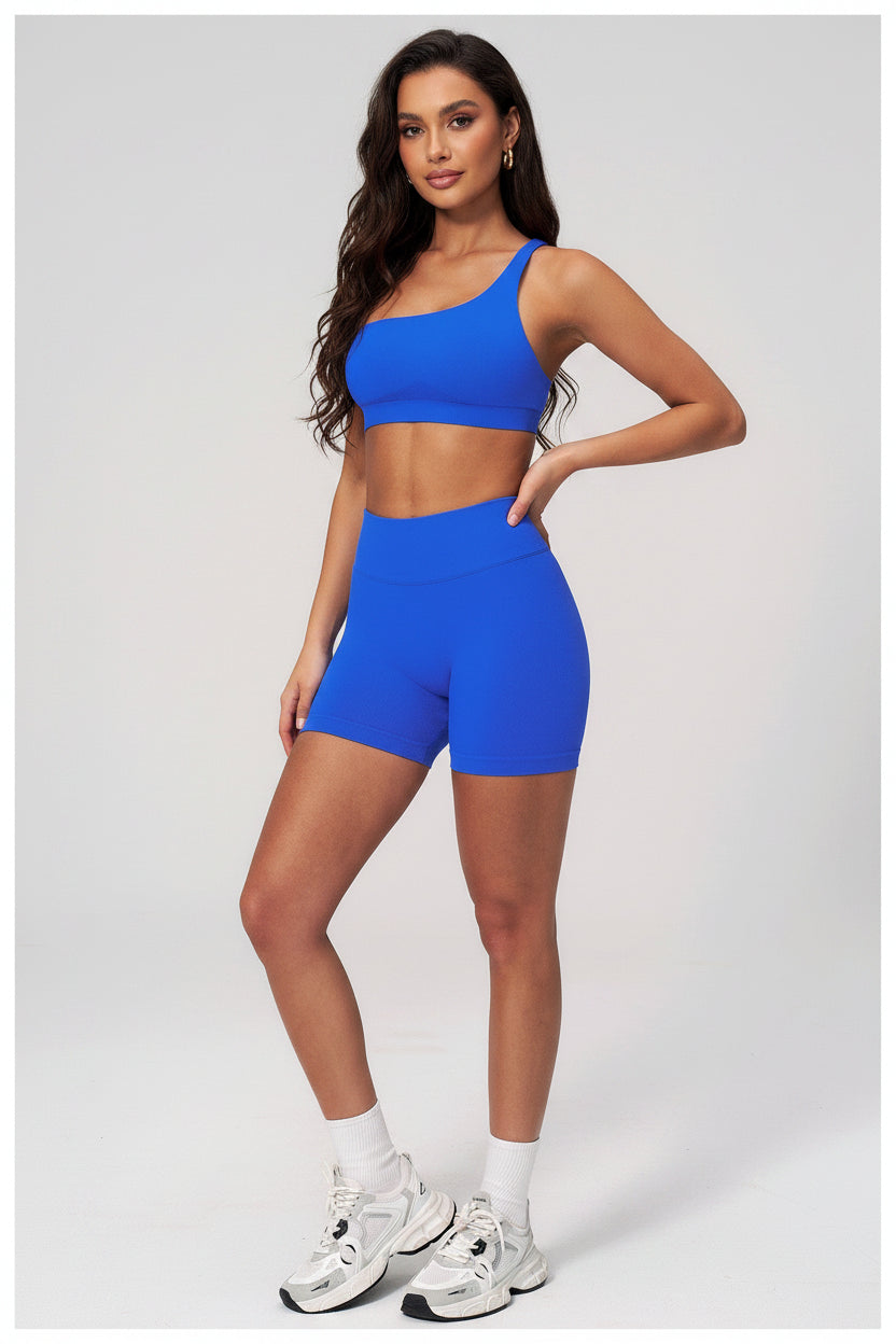 Sienna One-Shoulder Sculpt Biker Set
