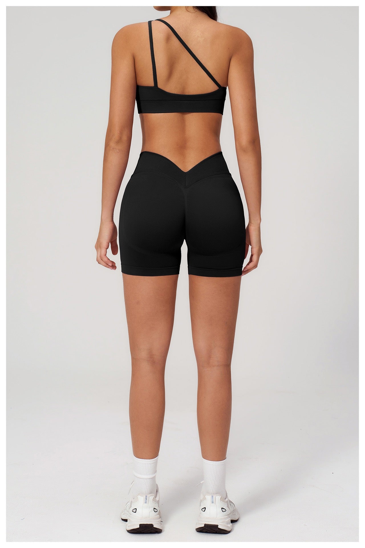Sienna One-Shoulder Sculpt Biker Set
